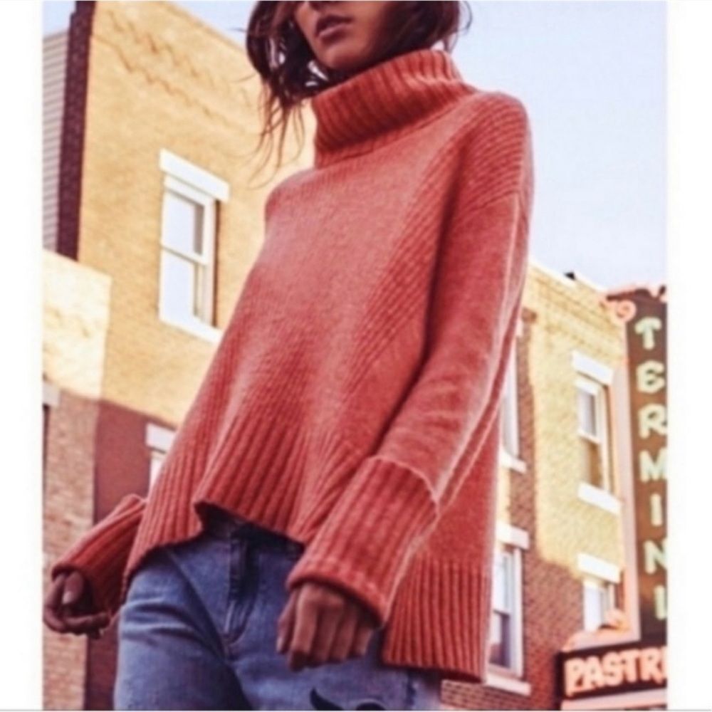 ☀️SALE☀️ Anthropologie Moth Fireside Marled Pink Oversized Sweater Size: XS